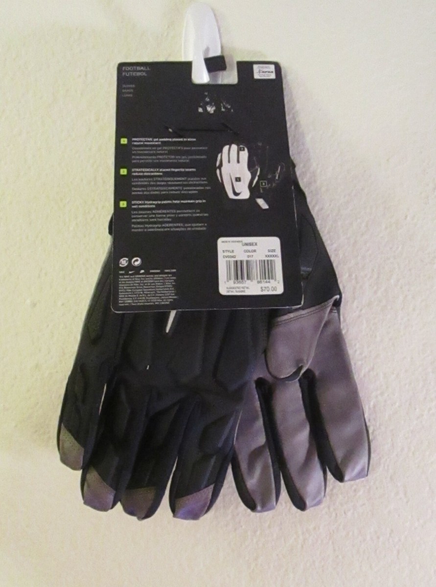 Nike D-TACK GLOVES 4XL ホワイト/グレー【新品・未使用】 Nike D-Tack 7.0 Football Lineman Gloves White Mens Size 3XL