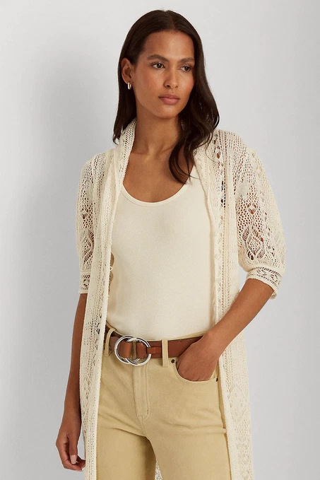 Cream linen shop cardigan