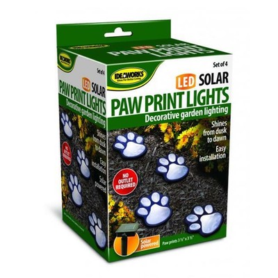 Jobar JB7356 Solar Paw Print Lights  Set of 4 - Black