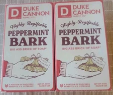 2 Bars Duke Cannon Supply Co. Mens Peppermint Bark Soap 10 oz Each Limited Scent