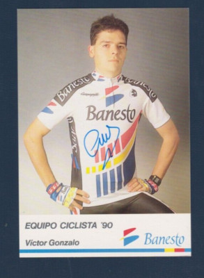 CYCLING cycling card VICTOR GONZALO team BANESTO 1990 signed
