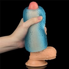 Blue Stretchy Male Masturbator Cock Stroker Sleeve Endurance Exercise Training