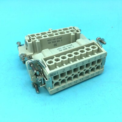 1 set HDC-HE-016M/016F 16-pin heavy duty connector dead socket Aviation plug 16A