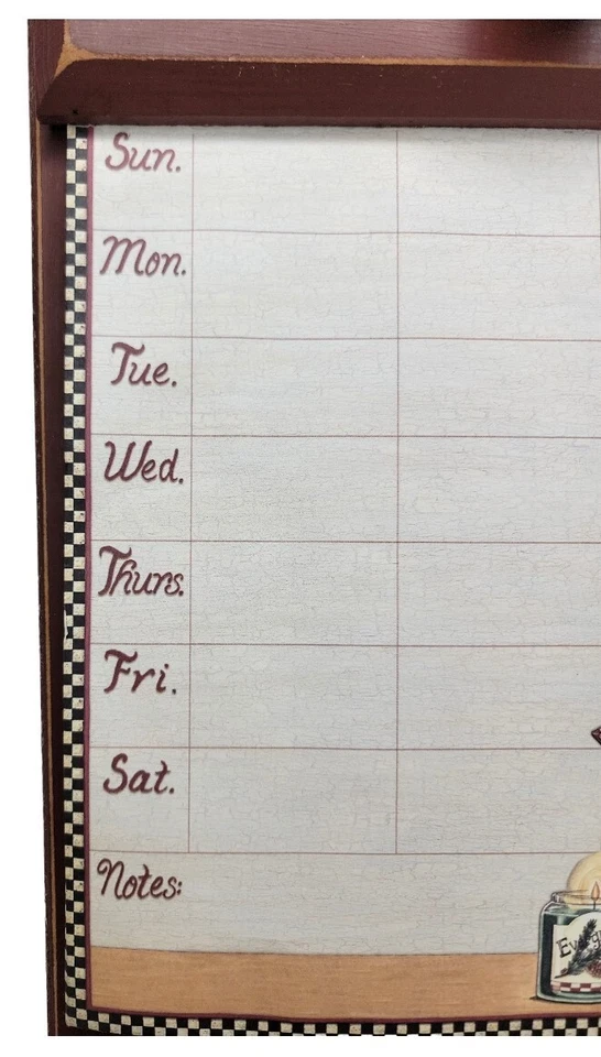 Kitchen Daily Notes Board for Paper & Pencil Wood Country Folk Art Creative Wood - Image 4 of 4