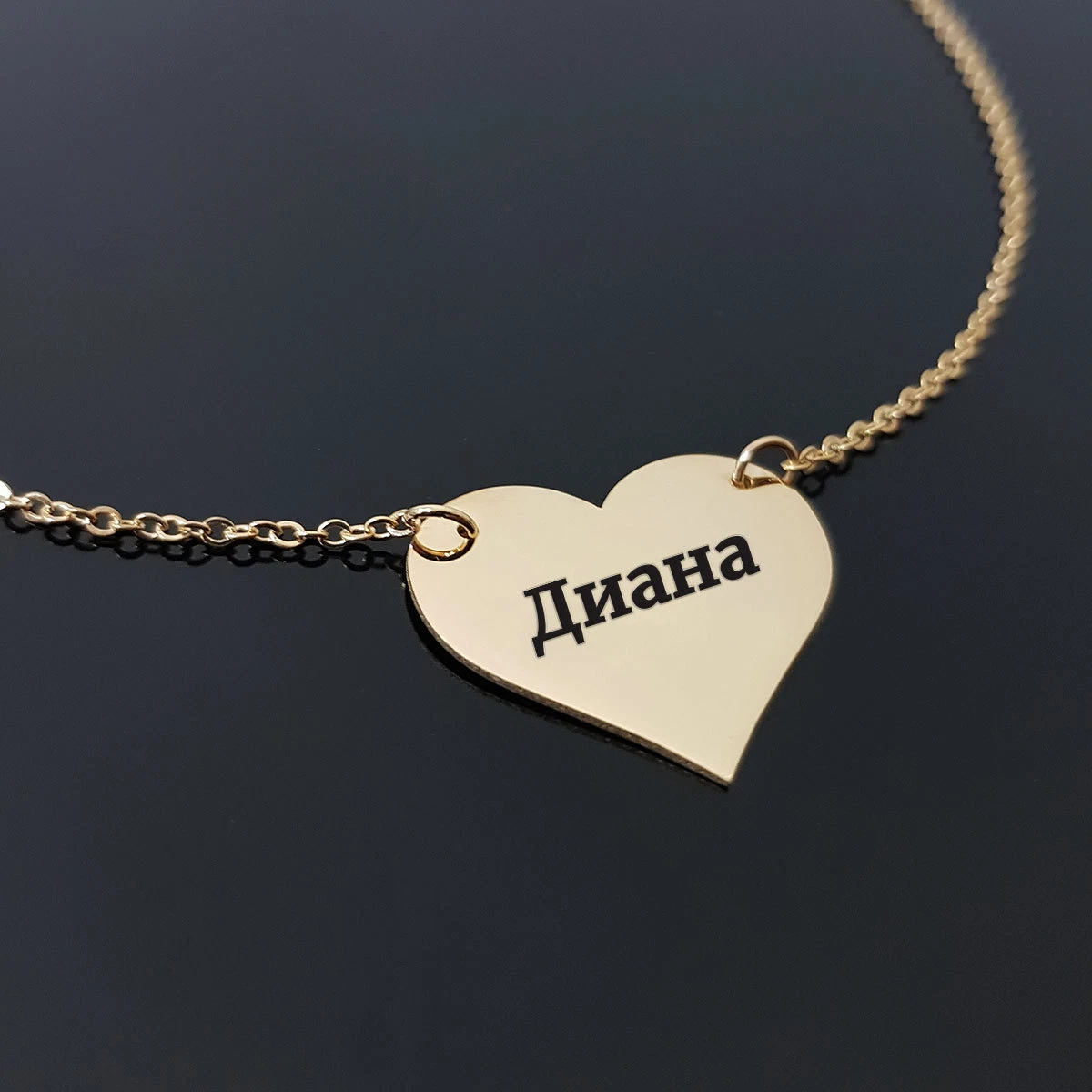 Customize Russian Name Necklace Silver Gold Rose With Russian Font