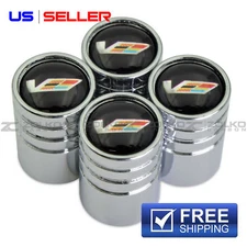 CADILLAC RACING VALVE STEM CAPS WHEEL TIRE CHROME - US SELLER VE70