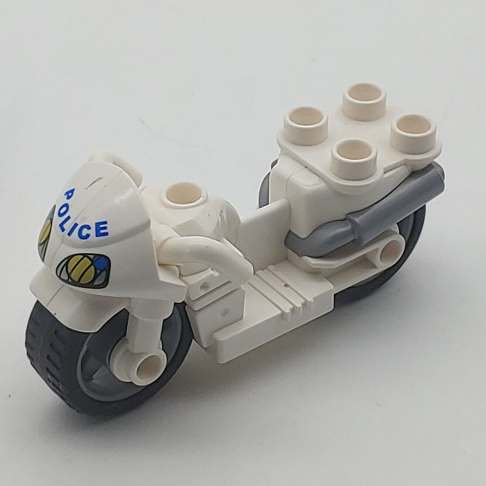Lego Duplo 3.5" POLICE MOTORCYCLE Motor cycle Legoville City White