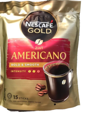 2X Nescafe Gold 2in1 Americano Bold & Smooth  (15 sticks) DHL FAST SHIPPING