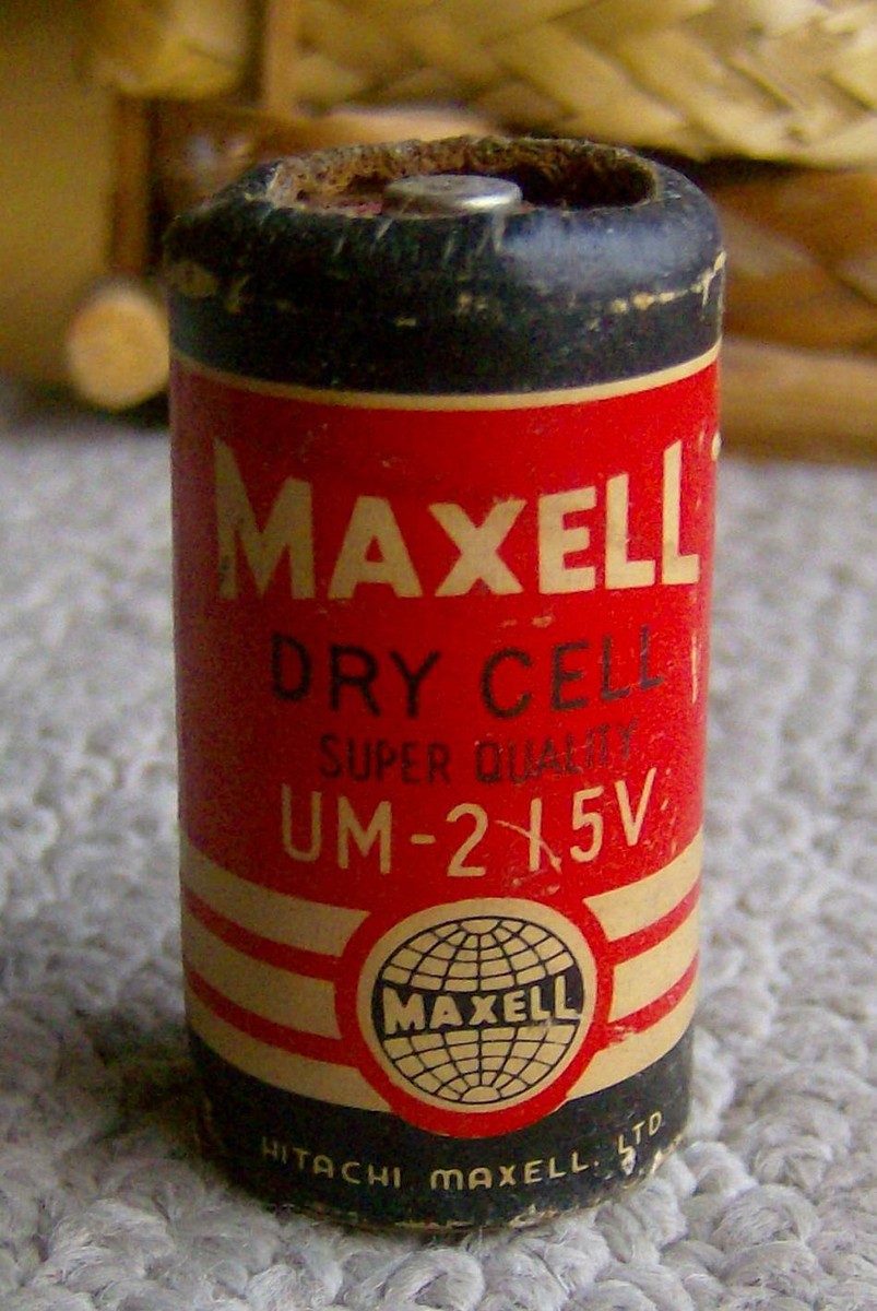 RARE vintage 1950s Maxell battery PAPER LABEL dry cell