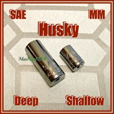 Husky 1/4" Drive Sockets Shallow Deep -  6 Point - SAE - Metric - Any Size Tools