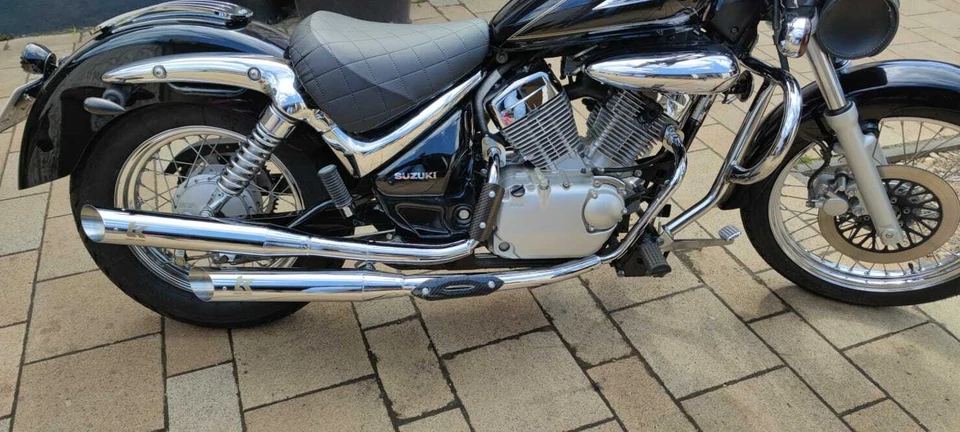 Auspuff Turbo Kit Custom Chrom Suzuki Intruder VL 250 LC 4 Takt 2000 bis 2007 - Bild 4 von 4