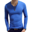 thumbnail 4 - Men Casual Long Sleeve Slim Fit V-Neck Gym Sports T-shirt Tops Solid Basic Tee T