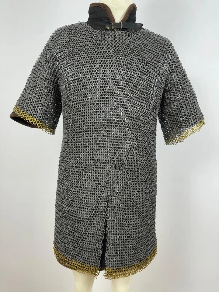 Lote de 8 mm de camisa de correio corrente rebitada plana com lavadora plana 8 mm 2 fileiras de latão - Imagem 2 de 4