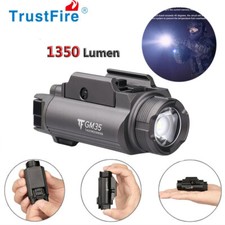 1350LM Rechargeable LED Pistol Light Rail Mounted Gun FlashLight Glock Torch USA