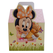 BAULE PORTA BOMBONIERE DISNEY MINNIE E PAPERINA CASETTA CM. 32x26x22 - 2
