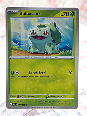 Pokémon Bulbasaur 001/165 Common Scarlet & Violet V 151 - NM | eBay