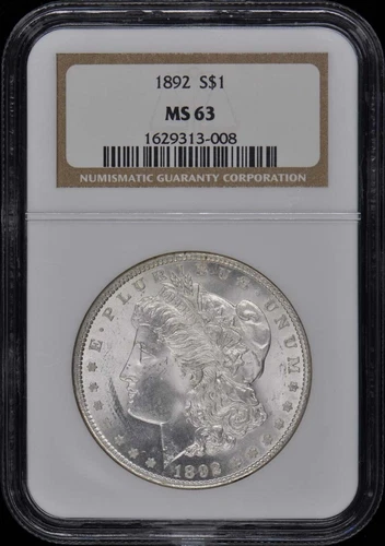 1892 Morgan Dollar S$1 NGC MS63