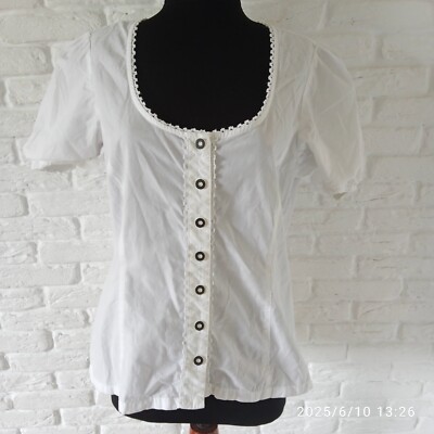 Waldschutz drndl white blouse shirt size 40-42