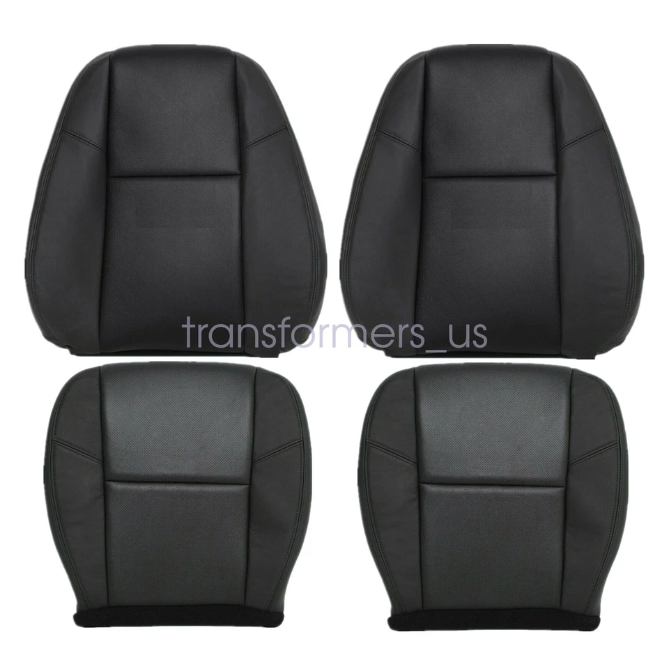 For 2007-2014 Cadillac Escalade Driver & Passenger Bottom & Top Seat Cover Black - Image 2 of 4