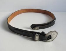 Sterling On Nickel Silver Belt Buckle w/ Top Grain Cowhide Leather Belt