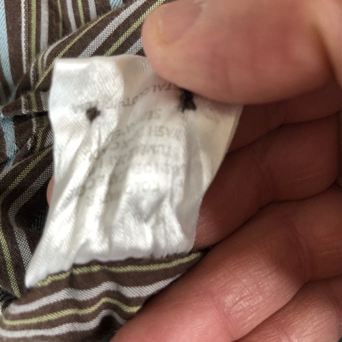 Coastal Shirt Mens Large Brown Blue Striped Embroidery Floral Western Art Casual - Picture 8 of 21