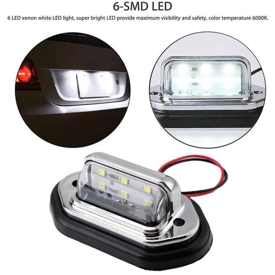 4x Lámpara de luz LED universal para matrícula blanca para camioneta SUV remolque RV furgoneta Foto 3 de 4