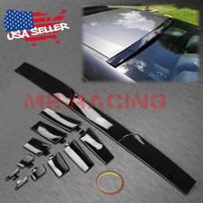 Universal Fit Carbon Fiber Style Top Roof Spoiler Wing Adjustable Splitter Kit Universal Fit Carbon Fiber Style Top Roof Spoiler Wing Adjustable Splitter Kit