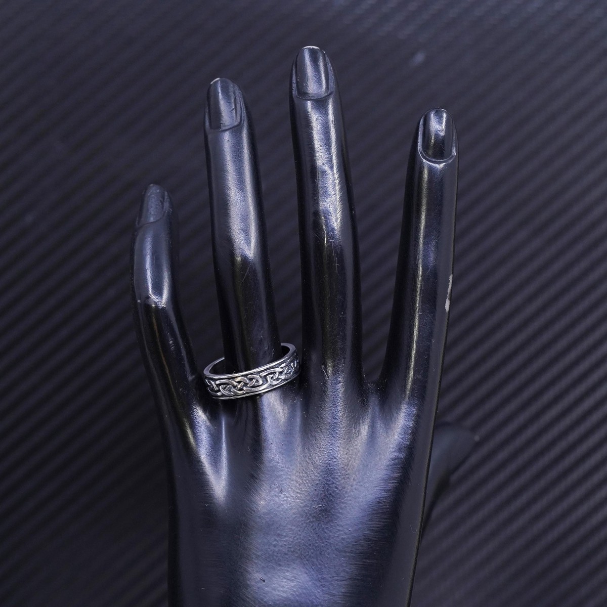 Size 10, vintage Wheeler WM sterling silver 925 handmade band ring