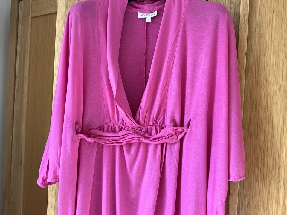 Monsoon pink beach dress / cover up size Large 14/16 eBay