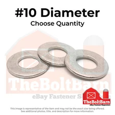 #10 Stainless Steel SAE Flat Washers (Choose Qty)