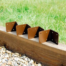 CORNER Timber Railway Sleeper Bracket Wooden Planter Raised Bed Edge Pathway x4