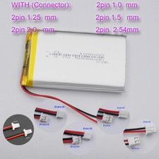 3.7V 5000mAh Rechargeable Lipo Li Battery 105080 2Pin 1.0/1.25/1.5/2.0/2.54 mm