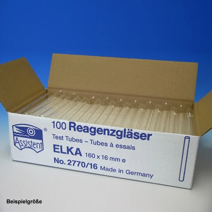 KARL HECHT GMBH & CO. KG Reagenzgläser ELKA, normalwandig 160 mm x Ø 16 mm (100 Stck.)
