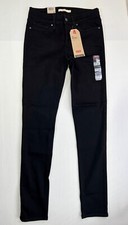 Levi's Women's 711 Hypersoft Skinny Jeans Mid Rise Black W27xL30 MSRP 69.50