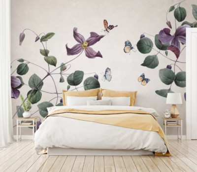 3D Flower Branch ZHUA2975 Wallpaper Wall Murals Removable Self-adhesive Ann 24