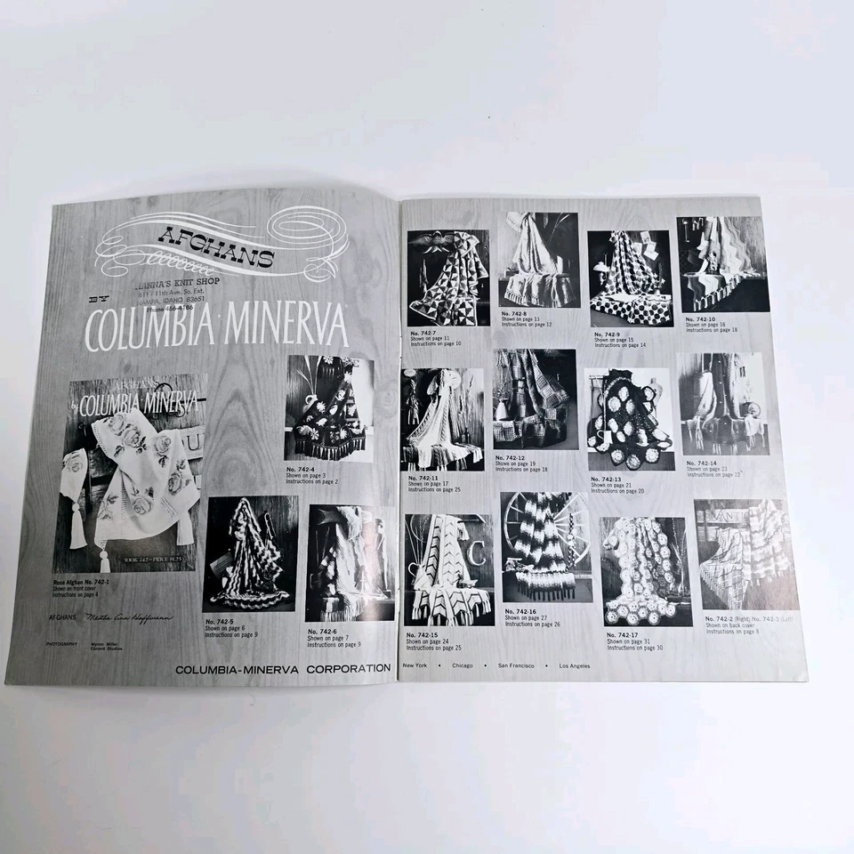 Afghans by Columbia Minerva Book 742 Knit Crochet Patterns Blankets Crafts - Image 3 of 4