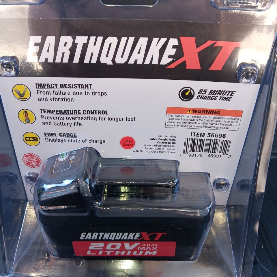 Earthquake XT 20V Max Lithium High Capacity 4Ah Battery EQBXT20V4