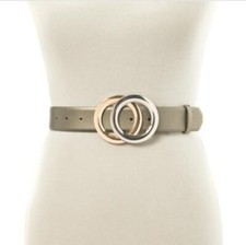 Inc International Concepts Two-Tone Double-Circle Buckle Belt, Size M 40 inches