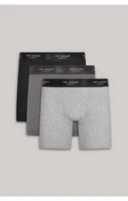 Ted Baker 3 Pack Cotton Stretch Boxer Briefs  - Black/Heather/Light Grey