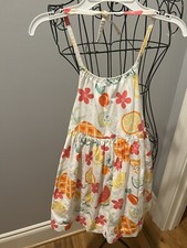 GYMBOREE Girls Sundress Size 5 Multicolor Tropical Fruit Print Open Back