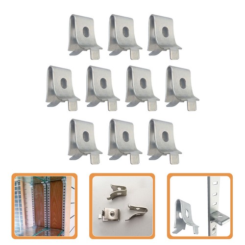2er Set Edelstahl Trennwandwinkel Metall Regalträger Clips - Bild 4 von 9