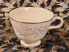 Vintage MCM Homer Laughlin Celeste Fine China Coffee Tea Cup Gray / Teal Berries