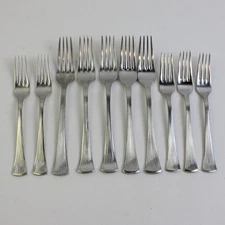Lot of 10 Corby Hall Distinction Forks 18/10 Flatware Set Stainless Steel
