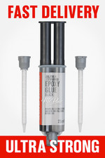 Black Ultra Strong 2 Part Epoxy Glue With Mixing Nozzles 25ml - FAST SETTING