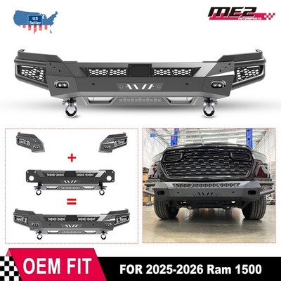 2 in 1 Steel For 2025 Ram 1500 Front Bumper Assembly w/ Sensor Hole Heavy Duty