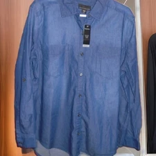 ATTENTION WOMANS BOYFRIEND LONGSLEEVE BUTTON SHIRT SIZE LARGE NEW W/TAG