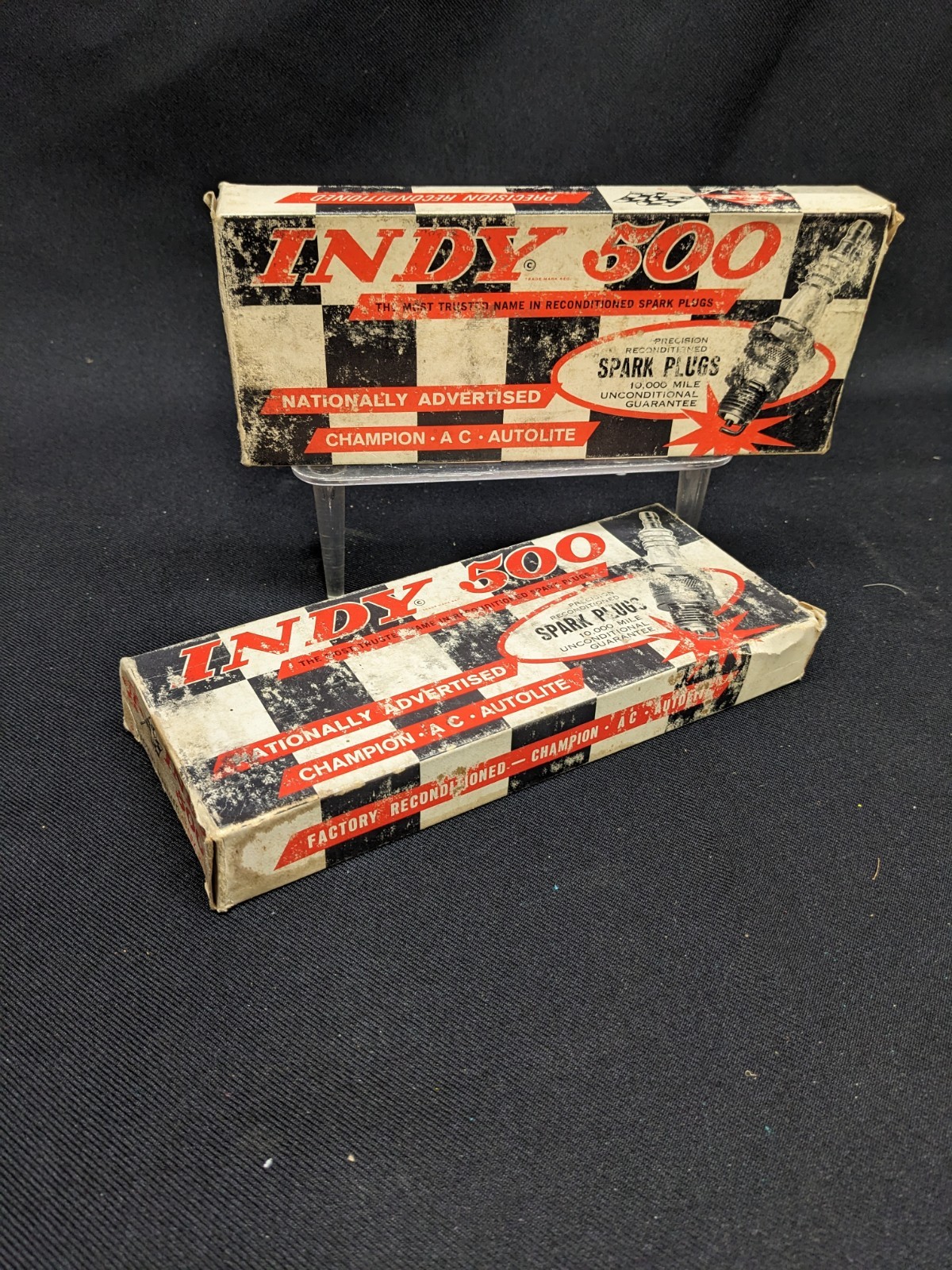 2 Boxes Of 8 Vintage Indy 500 Reconditioned Spark Plugs AR42  AGR82 Autolite