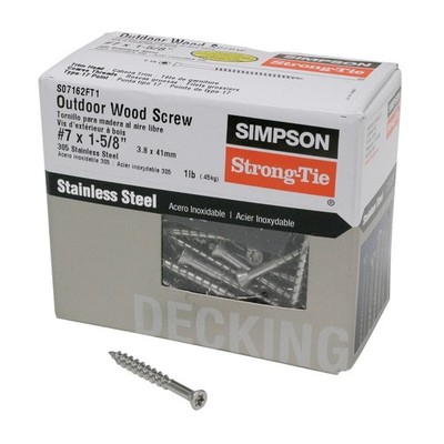 Simpson Anchors S07300FT5 Trim-Head Screws #7 x 3in T15 305 SS 5lb
