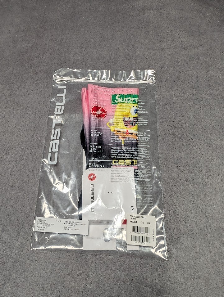 NWT Supreme SpongeBob SquarePants Castelli Cycling Sock Size L/XL SS25