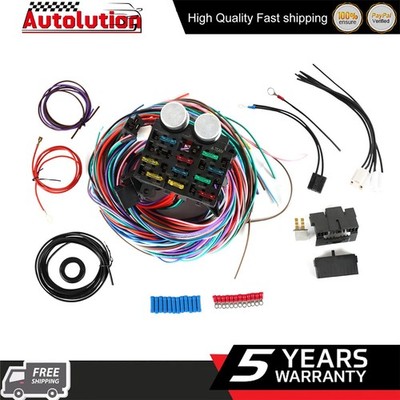 1set Gearhead Universal Extra long Wires 12 Circuit 10 fuses Wiring Harness Kit